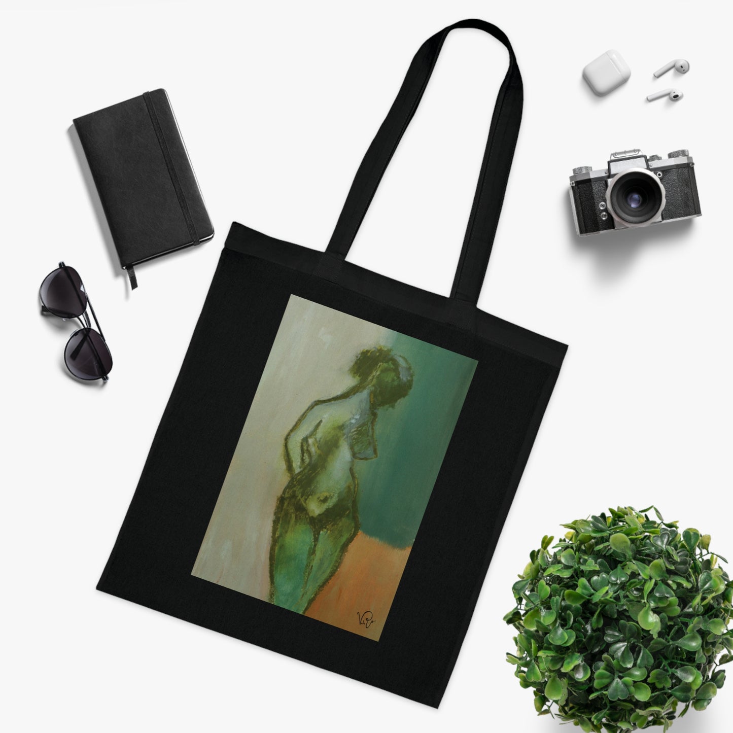 Green Sorbet | Artistic Tote Bag - Female Figure Fine Art
