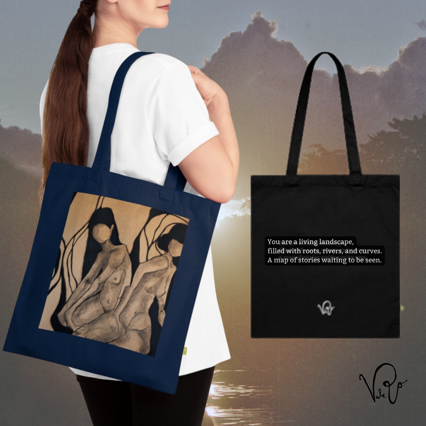 Yuka – Artistic Tote Bag with Female Figure Print
