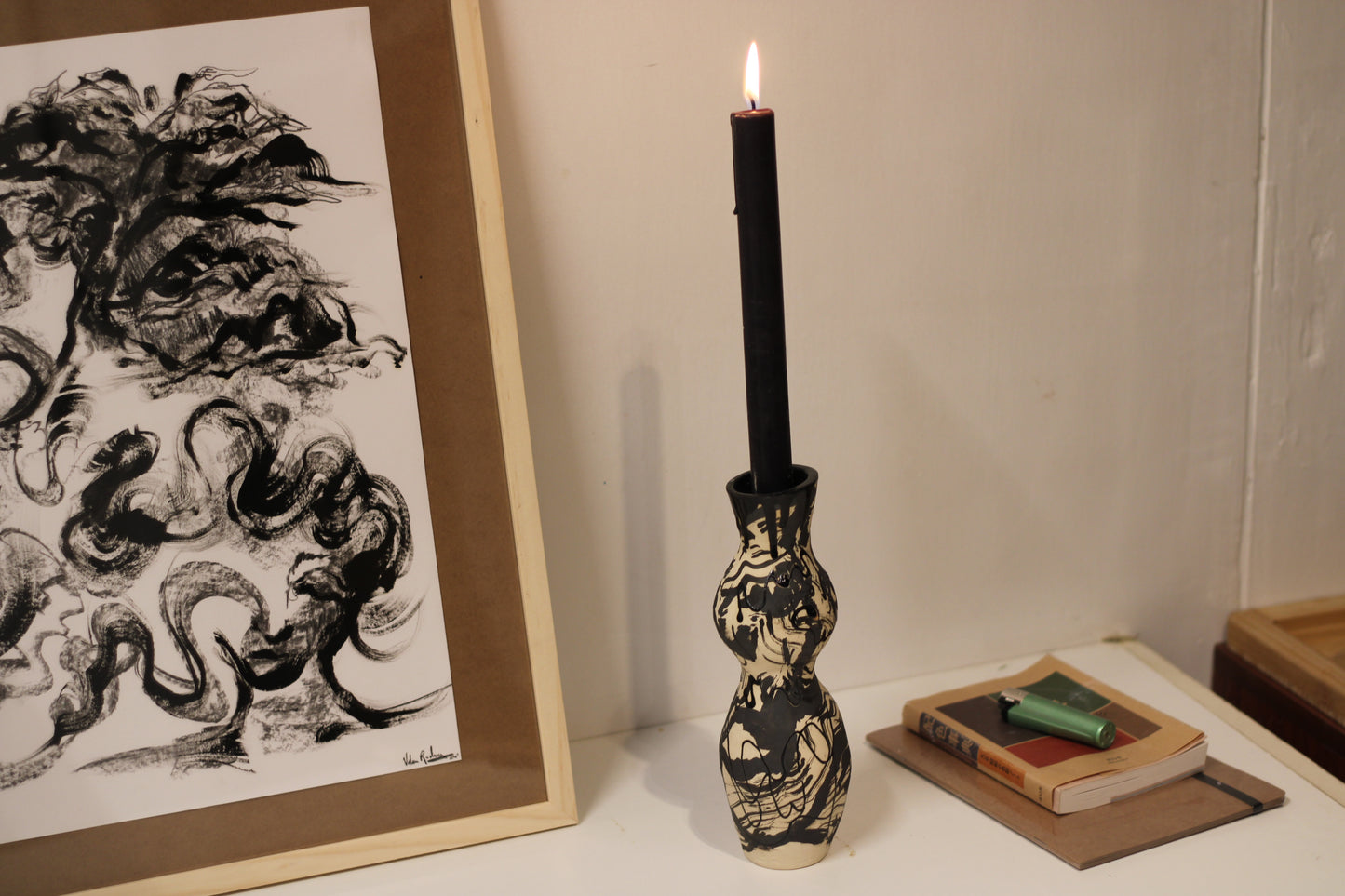 In A Marbled Dream | One Of A Kind Ceramic Sculptural Candleholder