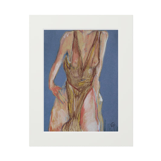 Elegant Nude Fine Art Print - Passepartout Framed Artwork for Home Decor