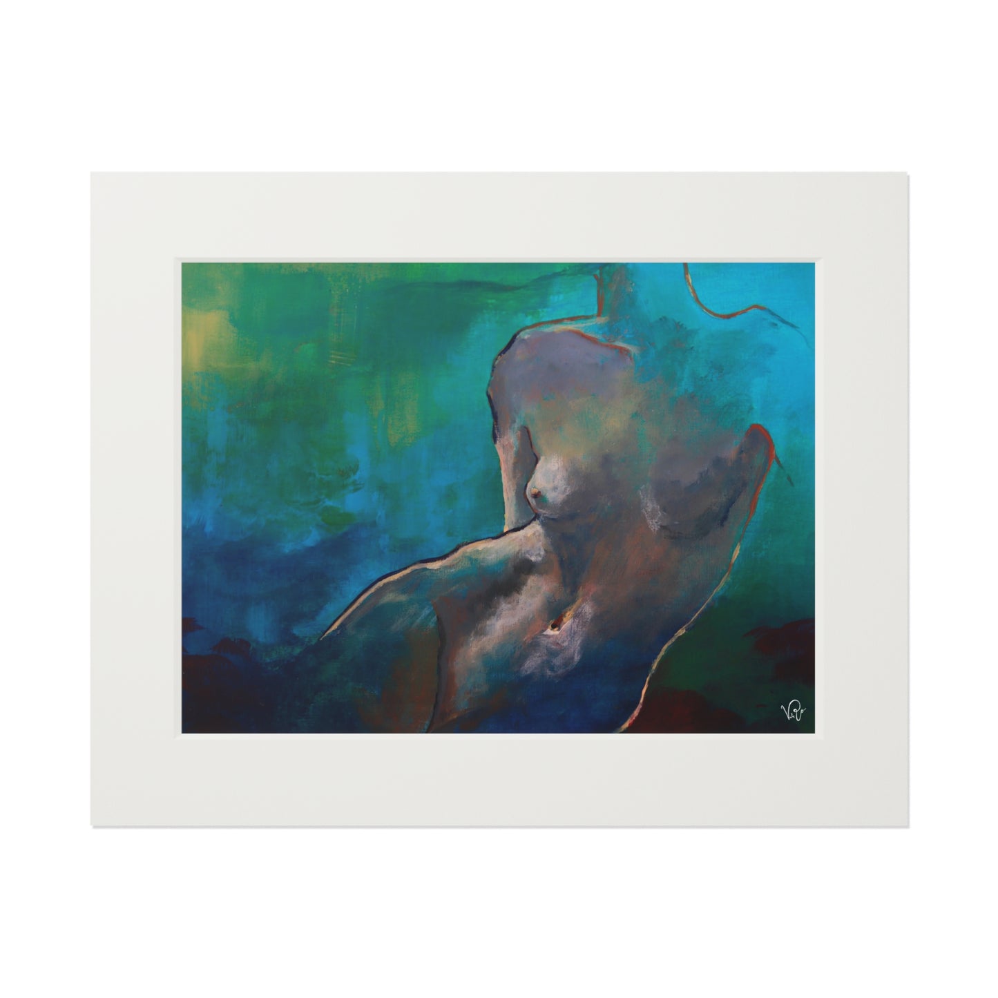 Under Water-  Fine Art Print of Original Female Figure Painting