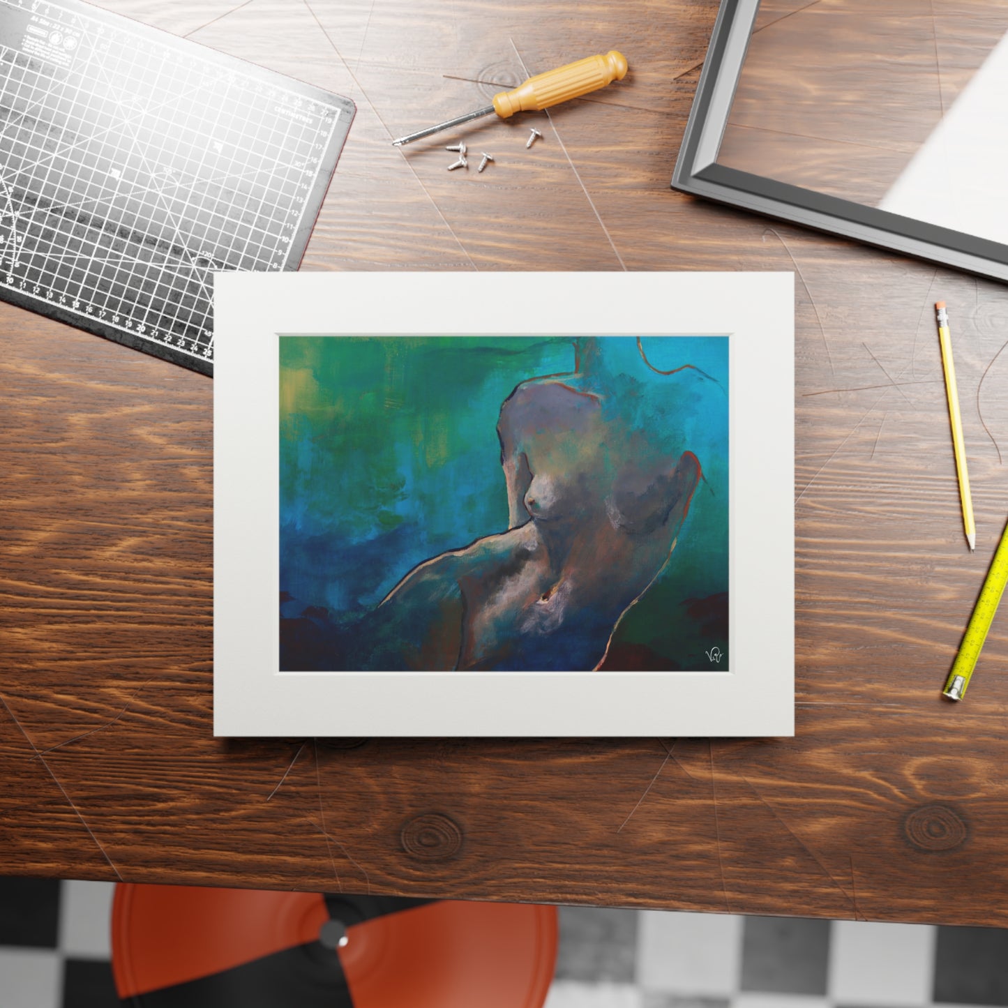 Under Water-  Fine Art Print of Original Female Figure Painting