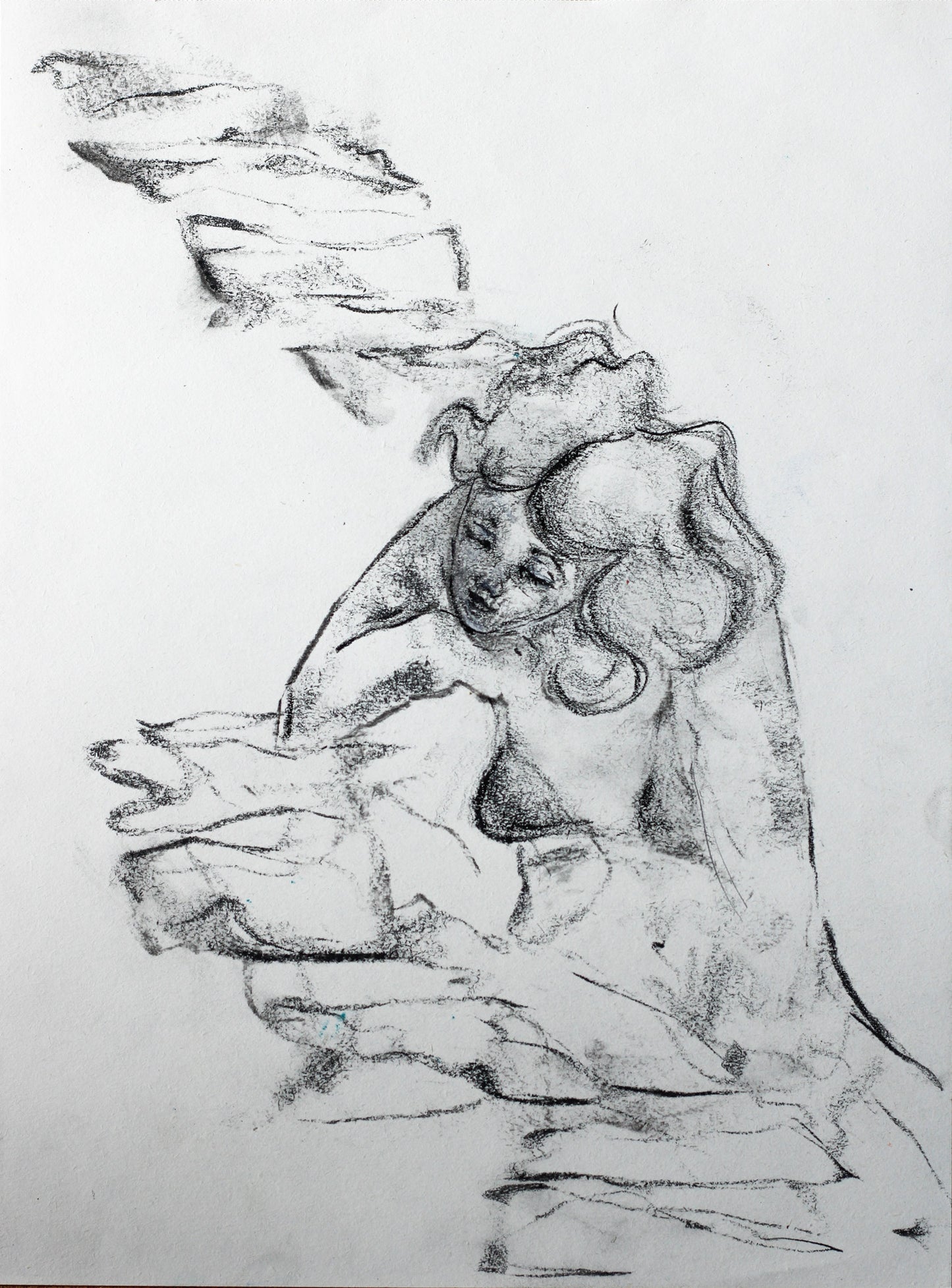 Laying Down | Charcoal Original Drawing